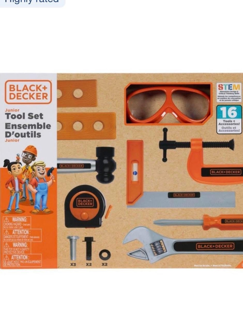 Black & Decker Orange and Black Junior Tool Play Set